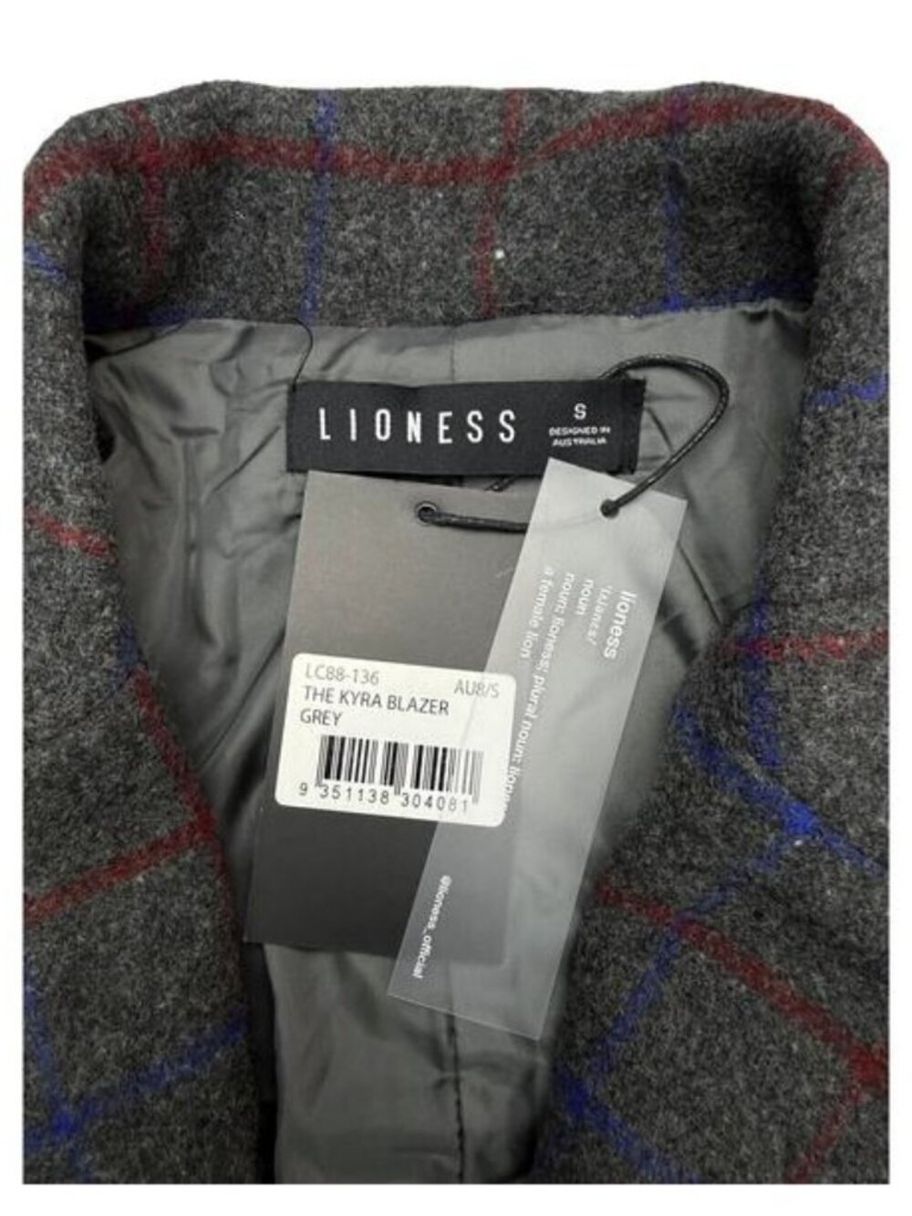 NWT LIONESS Kyra Blazer Size Small Gray - Picture 3 of 5